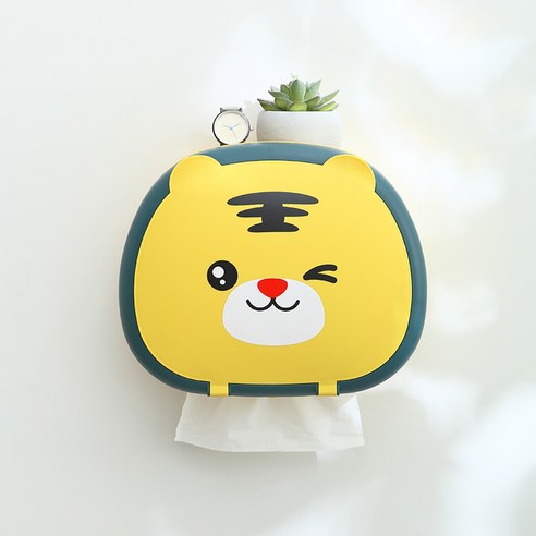 화장지 상자 롤 홀더 욕실 수건 세척 수건 보관 화장지 상자 비 천공 벽, 노란색