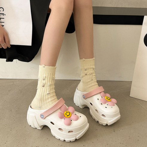 편안하고 우아한 일월전빵 플라워 키다리 샌들