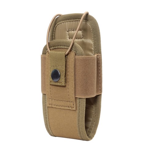 Molle 라디오 워키토키 홀더 가방 매거진 파우치 홀스터 케이스, 갈색, 6.5x5x15cm, 옥스포드 패브릭