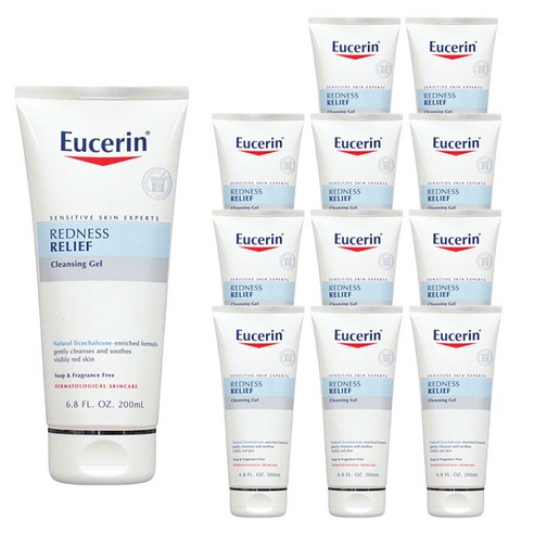유세린 레드니스 릴리프 클렌징 젤 센서티브 비저블리 레드 스킨, 200ml, 12개입
