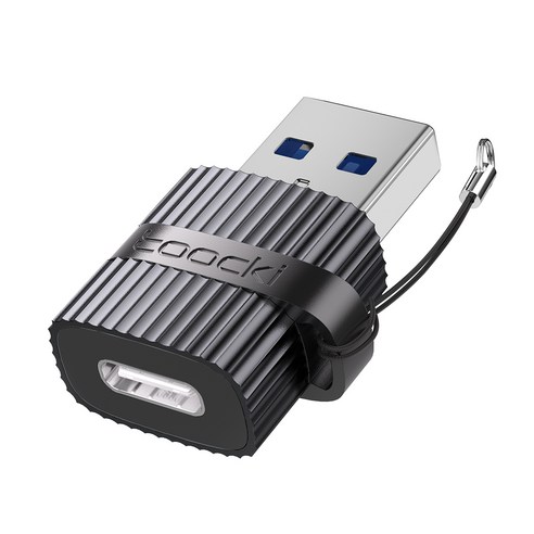 Toocki 스트라이프형 C타입 A타입 5핀 to C타입 변환 젠더, 2개, 블랙, C타입 to USB-A