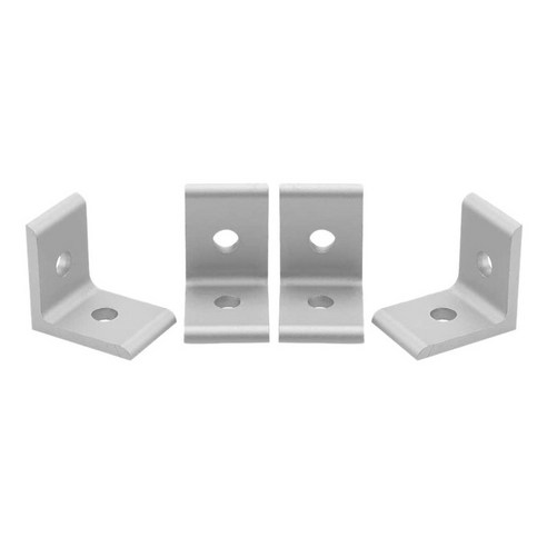 노 브랜드 알루미늄 프로파일 용 4 pcs l 코너 브래킷 커넥터 앵글 연결 조인트 (실버, 빨간색