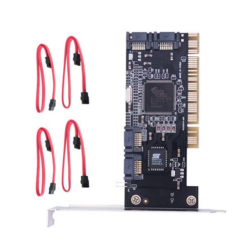 노 브랜드 SATA 라이저 카드 PCI-SATA 확장 어댑터 4XSATA 포트 지원 RAID 0 1 5 0 % 1 케이블로 기능