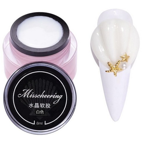 미스치어링 모찌모찌 네일 엠보젤, 화이트, 1개, 8ml