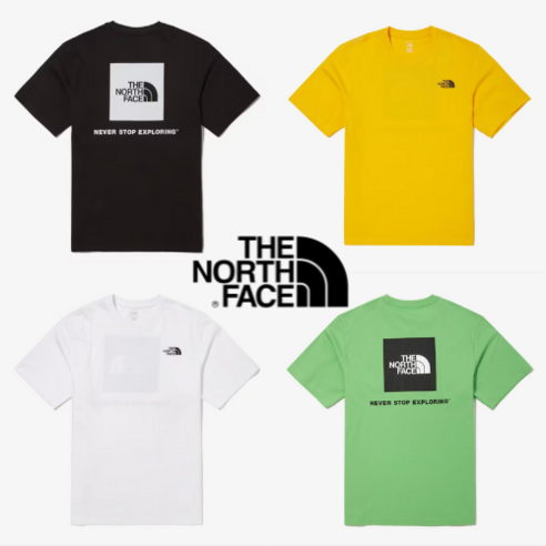 (국내매장정품) 노스페이스 반팔 라운드티 남녀공용 코튼 박스 로고 가볍고 편한 티셔츠 루즈핏 데일리 운동 트레이닝 컬러웨어