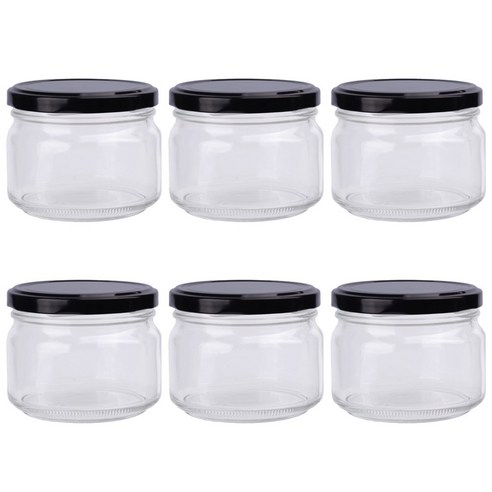 가인글로벌 쨈430 유리병 러그캡 블랙, 6개, 270ml