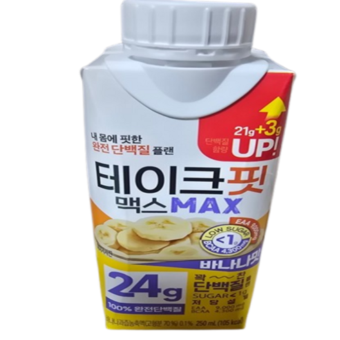 테이크핏 맥스 단백질 드링크 바나나맛, 250ml, 24개