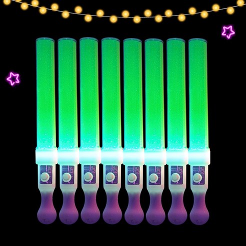 LED 막대 응원봉 야광봉, 8개, 초록색