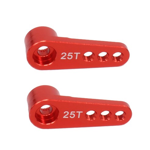 노 브랜드 2Pcs 25T 스티어링 서보 암 키트 금속 부품 1/8 1/10 Rc 모델 자동차/보트 Futaba Hsp Hpi Wltoys Hi, 빨간색