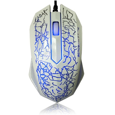 YJQ 다채로운 LED 컴퓨터 게임용 마우스 정밀 게임 Dota 2 LOL 게이머 2400 인치 당 점 USB 유선 마우스, 3 key white, 하나