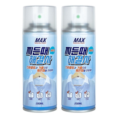 찌든때해결사 얼룩 찌든때 강력 클리너 폼 스프레이, 2개, 200ml