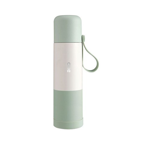 Cille 콘트랙 컬러 스테인리스 스틸 보온병, 그린, 500ml