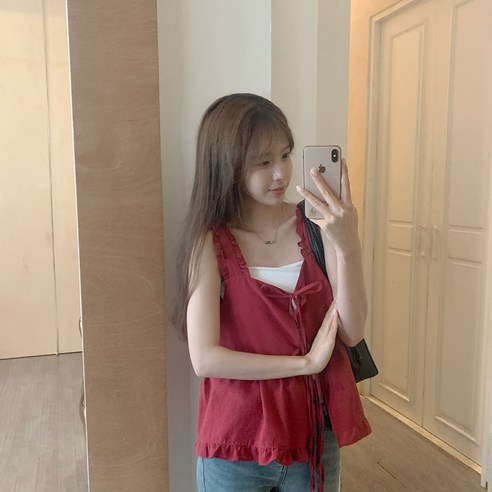 [1015마켓] 앞뒤로 착용 가능한 메이블 프릴 리본 블라우스
