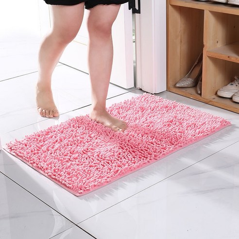 ZZJJC 카펫 도어 매트 매트 화장실 매트 매트 침실 카펫 욕실 미끄럼 방지 매트 욕실 물 흡수 매트 주방의깔다, 핑크색, 40*60 [특혜충격량]