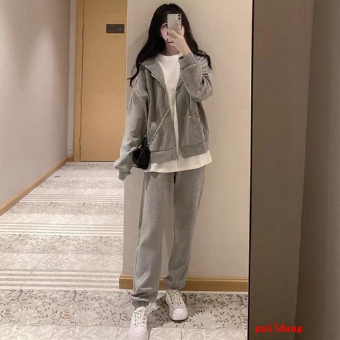 스포츠 정장 여성 가을/겨울복 레저 투피스 러닝복