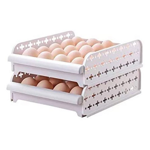 2 층 냉장고 계란 랙 쌓을 수있는 다층 계란 저장 공간 절약, 하나, 보여진 바와 같이