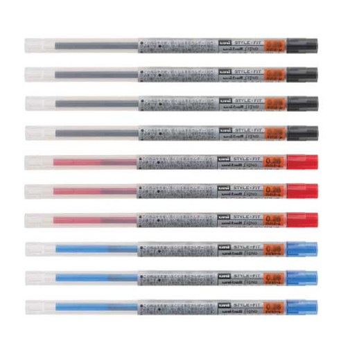 유니 스타일핏 리필심 0.38mm UMR-109-38, 흑4청3적3
