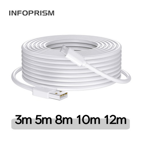 INFOPRISM / 마이크로 5핀 USB 충전 케이블 3m 5m 8m 10m 12m 롱케이블 긴케이블, 1개