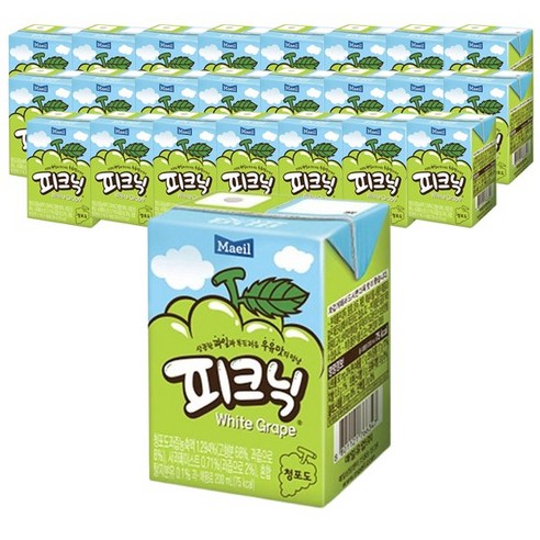 매일유업 피크닉 청포도 200ml 24팩 1세트, 24개