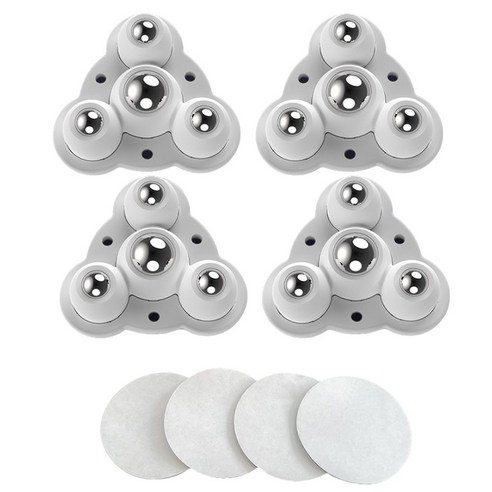 미니 이동바퀴 접착식 360도 회전 가구 스틸 볼 바퀴 슬림소녀 Mini universal pulley, 화이트 삼각형, 8개