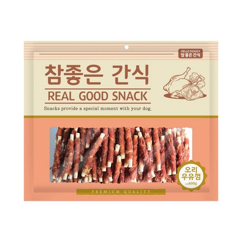 헬로도기 참좋은 간식 600g 11종, 오리우유껌, 1개