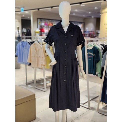 레터링소매 셔츠형롱원피스(OW3MCO554-DG-EL)