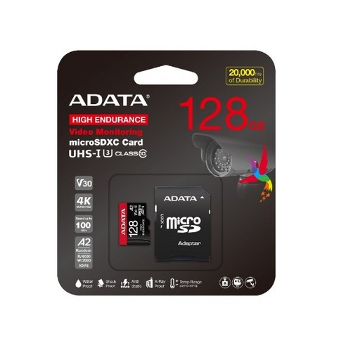 ADATA] High Endurance microSDXC (블랙박스&CCTV전용) UHS-1 U3 V30S, 1개, 128GB