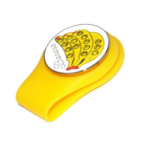 WJSHOP 분리 가능한 본 격판 덮개를 가진 자석 골프 모자 클립 골프 공 감적, 옐로우, 실리콘 금속
