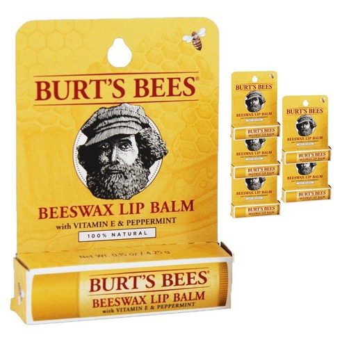 버츠비 내추럴 립밤, Beeswax Blister Pack, 6개