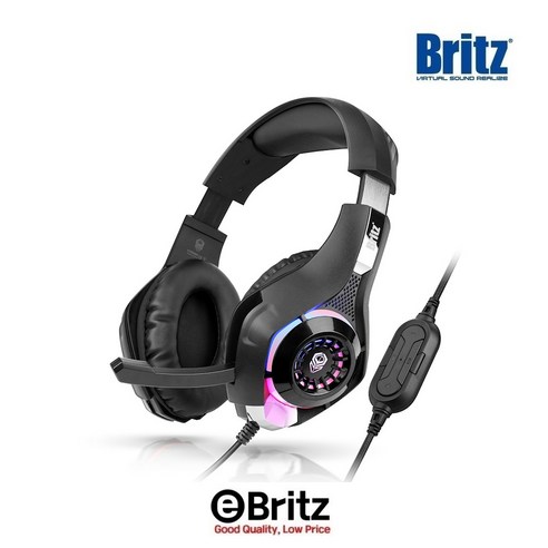 브리츠 K71GH 가상 7.1채널 게이밍용 PC 헤드셋 LED 회전 마이크 eBritz