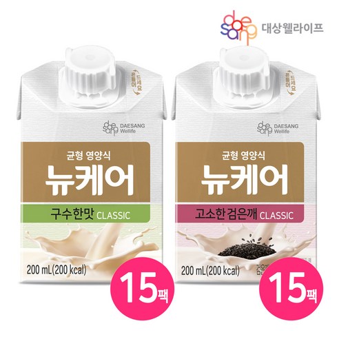 뉴케어 구수한맛 반 고소한검은깨 반 classic 클래식 균형영양식, 30개, 200ml