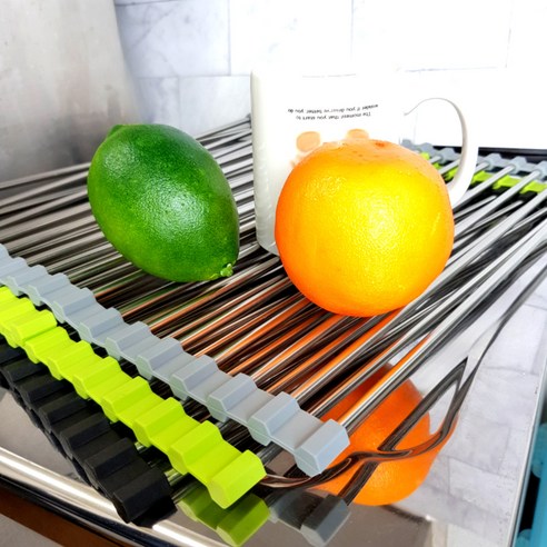 싱크롤 18롤 스텐 건조매트 식기 설거지 그릇 건조대 스텐304, 블랙