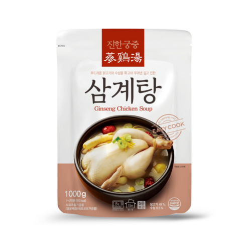 진한식품 궁중삼계탕 1kg – 24개, 몸보신을 위한 프리미엄 보신탕 가공식품