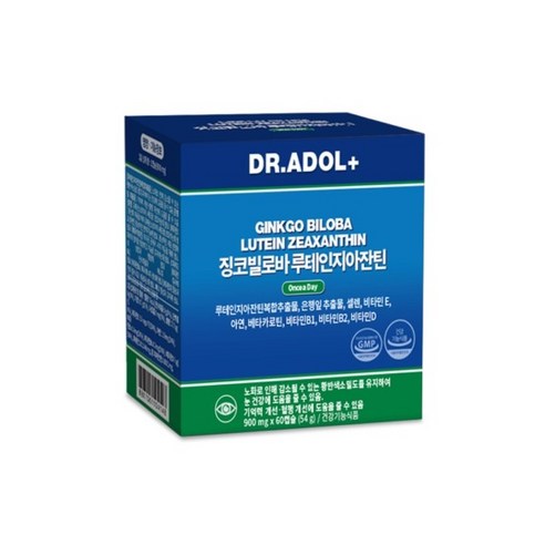 [정품발송] 닥터아돌 징코빌로바 루테인지아잔틴 기억력 닥터아들 황반 색소 눈 노화 약2개월분 430144, 2개, 30정