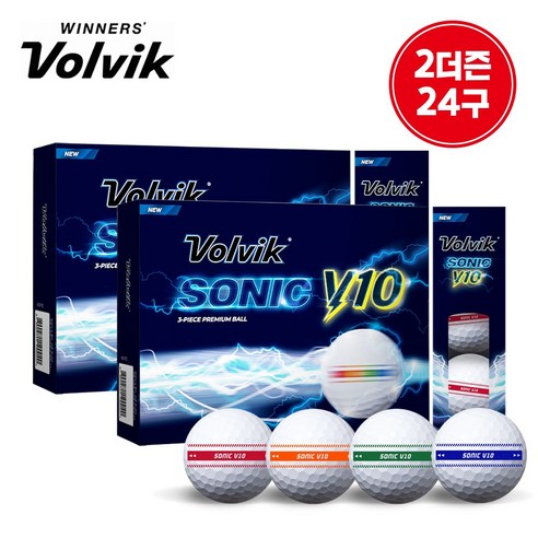 볼빅 골프공 소닉 V10 소프트 트랙 3피스, 오렌지, 2개, 12개입