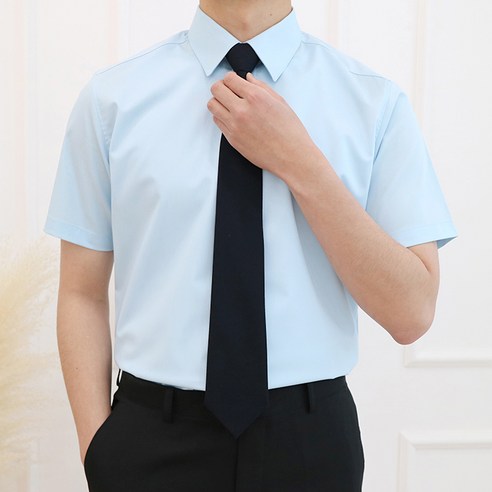 구김없는 정장 남자 와이셔츠 프리미엄 스판 (반팔) 3color