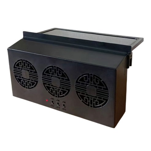 자동차 환기 선풍기 태양열 충전 휴대전용 탈취 환풍기 3 헤드 흡입 실내 쿨러 차량 트럭 SUV전용 5.5V, 01 Black, 01 CHINA