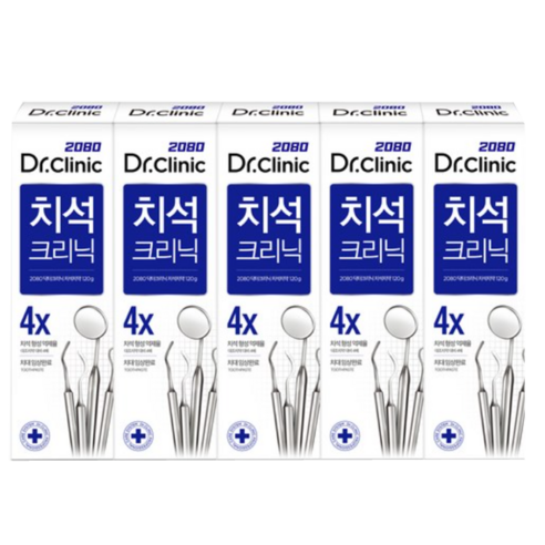 2080 닥터크리닉 치석치약, 140g, 5개 
생활용품