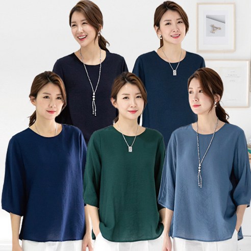 여성용 인견 7부소매 단색 블라우스: 여름철을 위한 편안하고 스타일리시한 선택