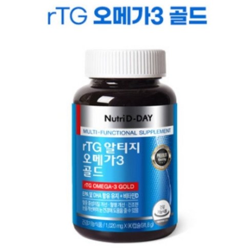 뉴트리디데이 rTG 알티지 오메가3 골드, 오메가3 2병, 2개, 90정