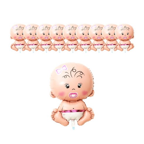파티팝 파티용품 캐릭터2 알루미늄 풍선, 프리티베이비, 10개입