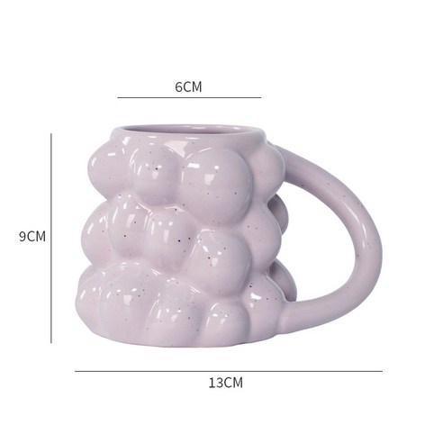 [다나에]세라믹 머그잔 홈 아침 우유 잔, 보라색, 301-400ml
