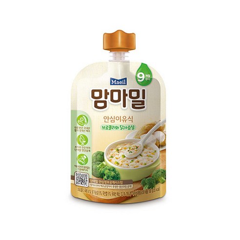 맘마밀 안심이유식 브로콜리와닭가슴살 100g, 100g, 브로콜리와 닭가슴살, 1개