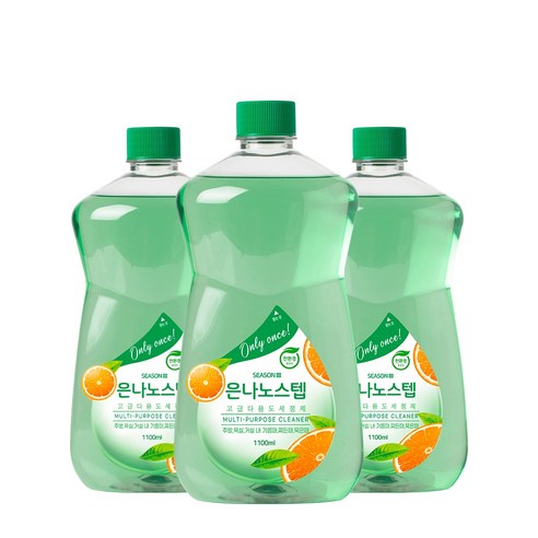 은나노스텝세정제3 [알뜰리필세트] 은나노스텝 시즌3 다용도, 3개, 1100ml