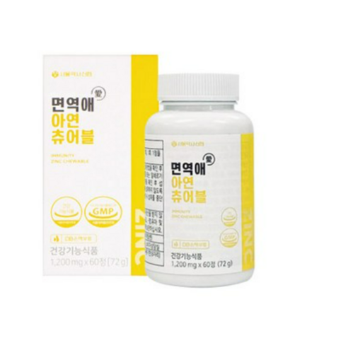 면역애 아연 츄어블 1200mg 60정, 1개