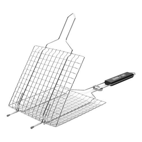 Ursmart 스테인레스 스틸 바베큐 휴대용 그릴, 실버, 22.5x49.5cm