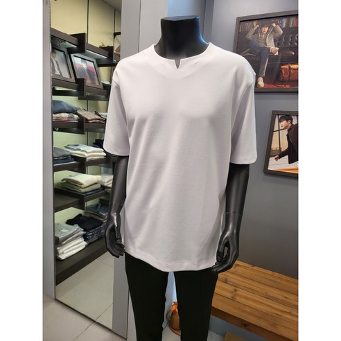 바쏘옴므 기본 슬릿넥 반팔 티셔츠 2종 WSY2KR04A 05A -3990