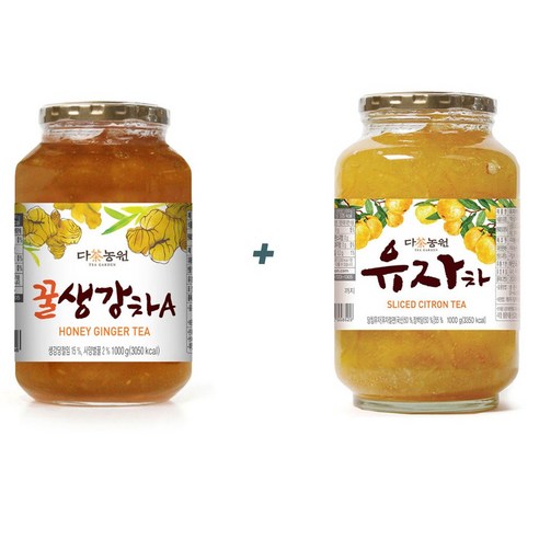 다농원 유자차1kg+꿀생강차A 1kg 2병, 2개, 1kg, 2개 오뚜기생강차1