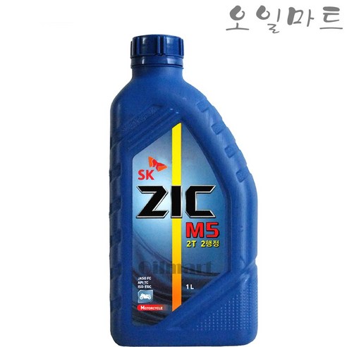 오일마트 SK 지크 ZIC M5 2T 무연2행정 1리터 오토바이 예초기 기계톱 엔진톱 엔진오일, SK ZIC M5 2T(2싸이클 2행정), 1개 캐스트롤미션오일