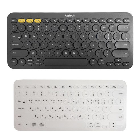로지텍 K380 멀티 디바이스 블루투스 키보드 + 한글 키스킨 세트, 블랙